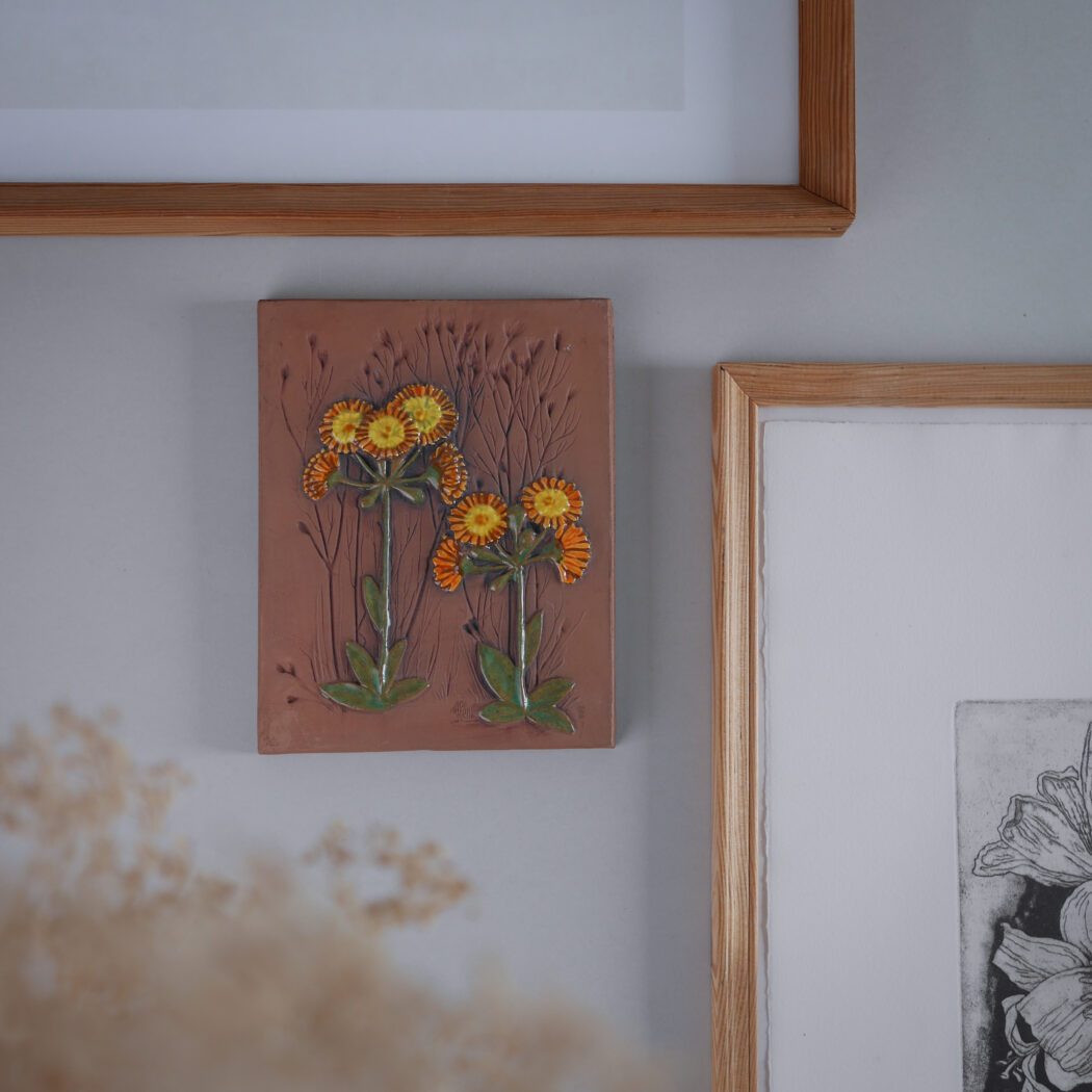 Relief med Gule & Orange Blomster