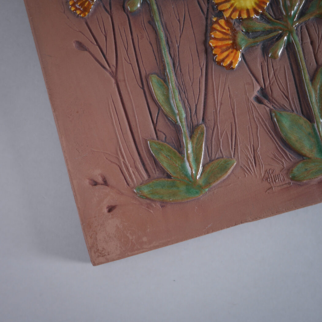 Relief med Gule & Orange Blomster 7
