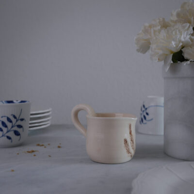 Lille Håndlavet Flødekande med Grene