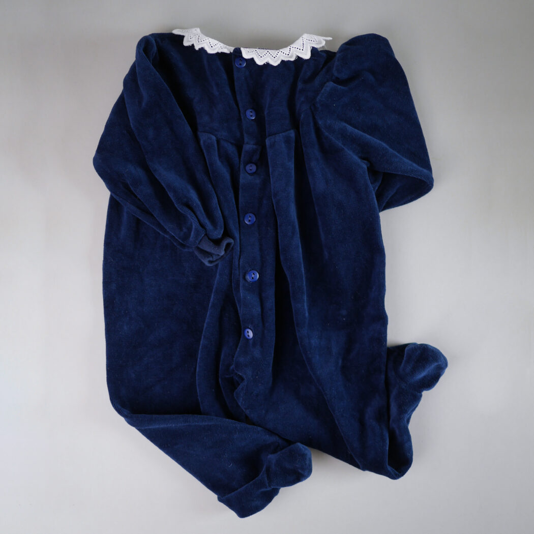 Vintage Blå Velour Dragt