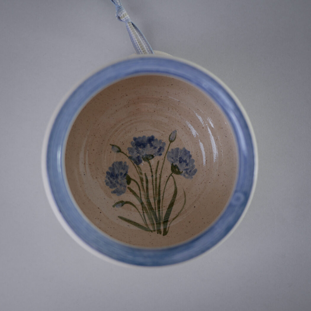 Lys Væg Lysestage med Blå Blomst 1