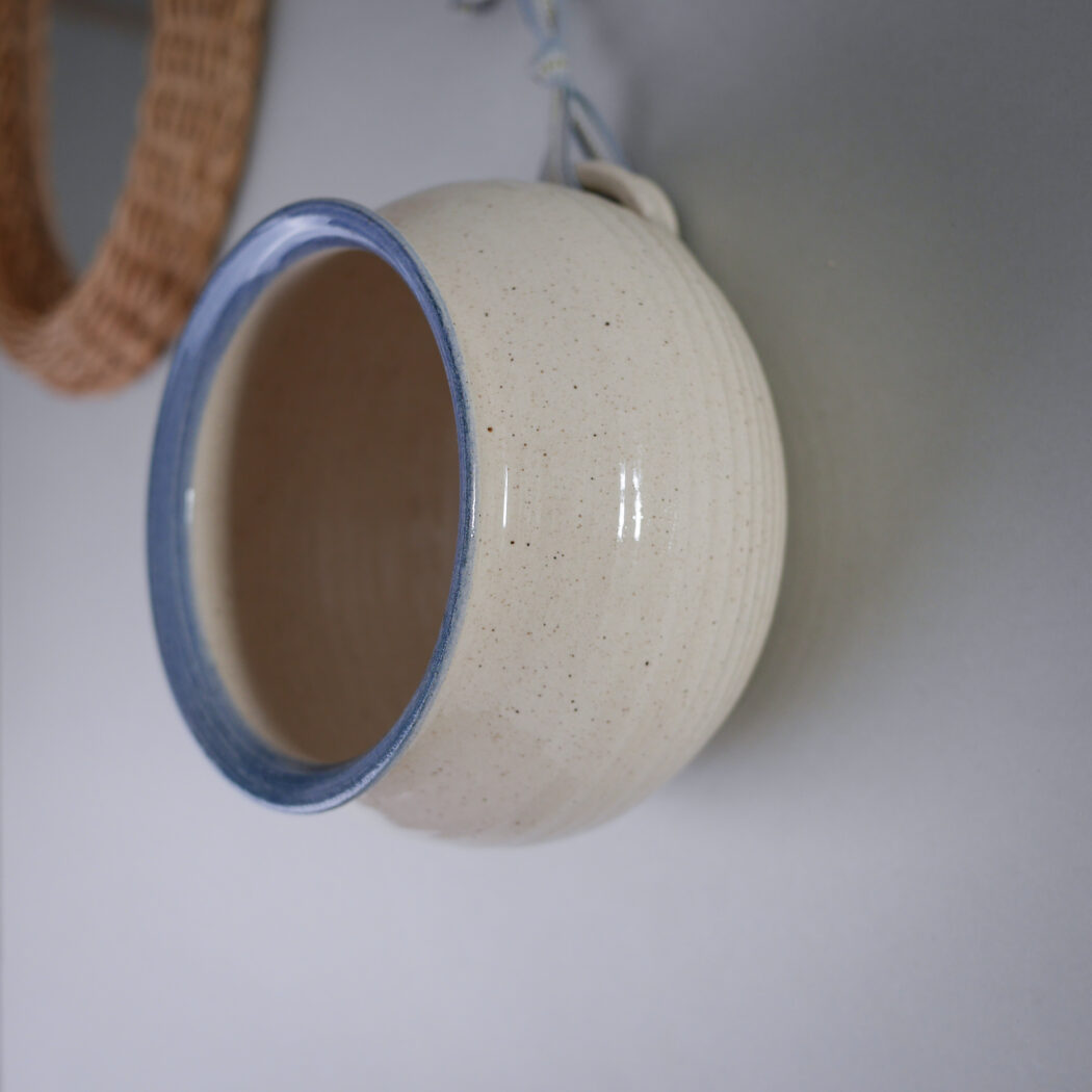 Lys Væg Lysestage med Blå Blomst 3