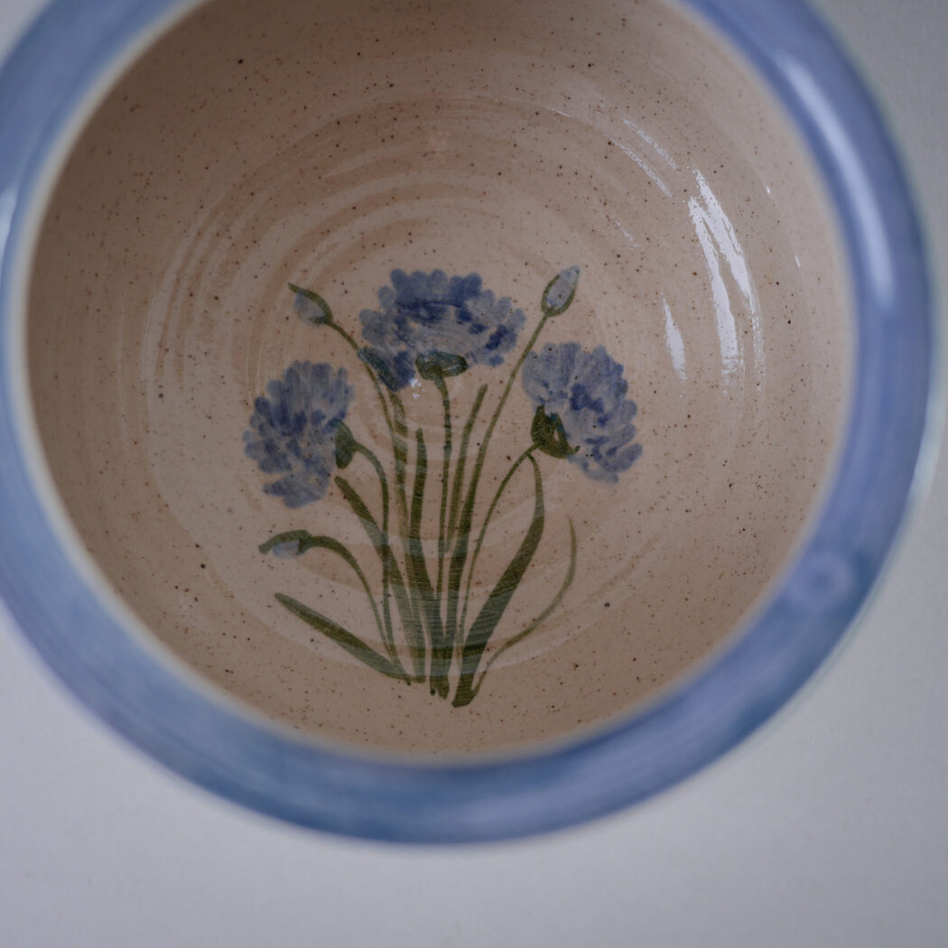 Lys Væg Lysestage med Blå Blomst 5