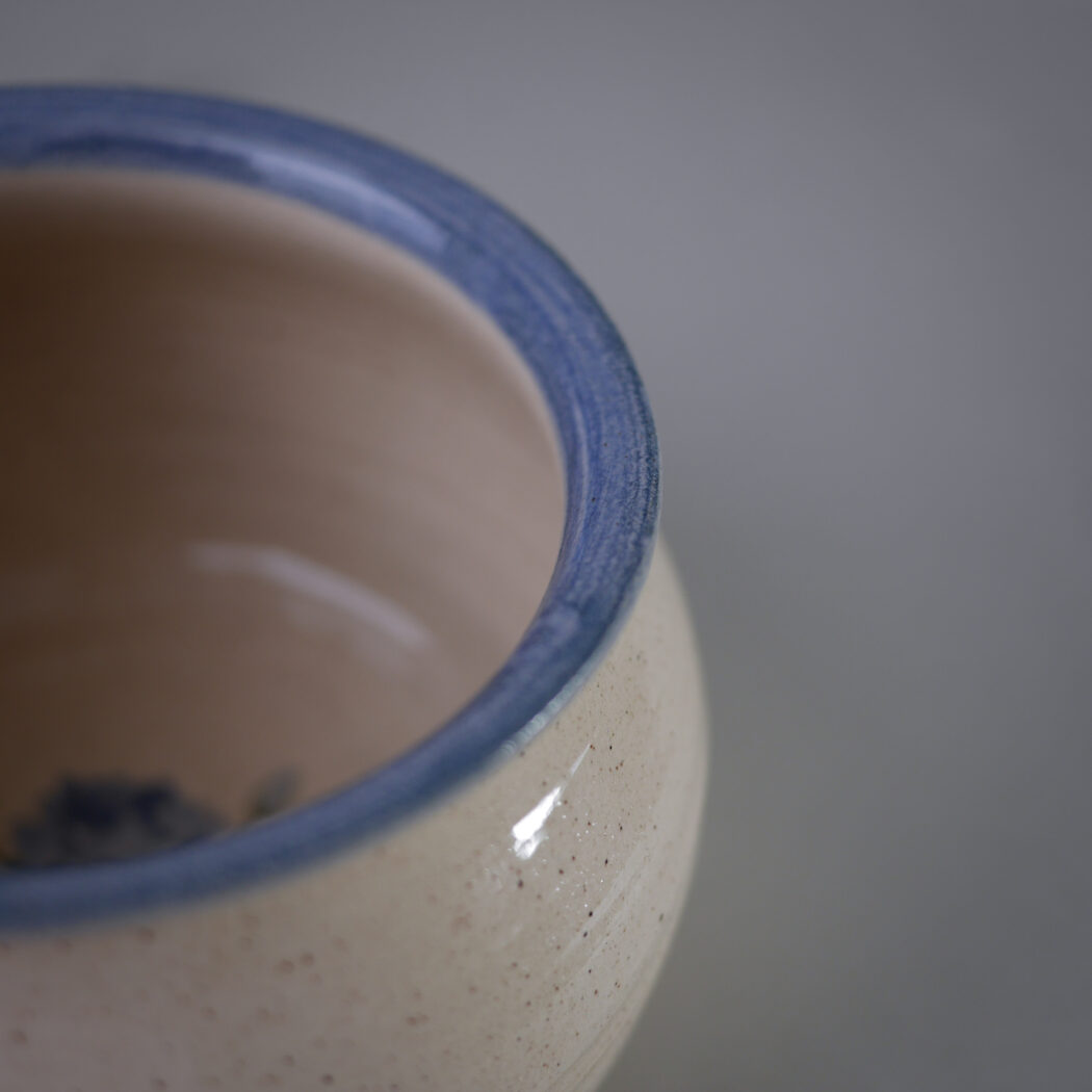 Lys Væg Lysestage med Blå Blomst 6