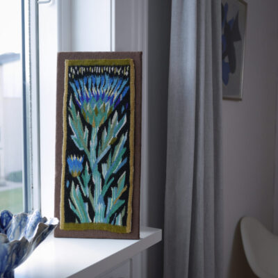 Aflangt Broderet Blomster Billede