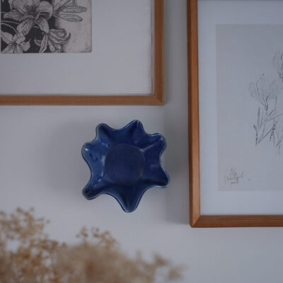 Blå Keramik Vægdekoration