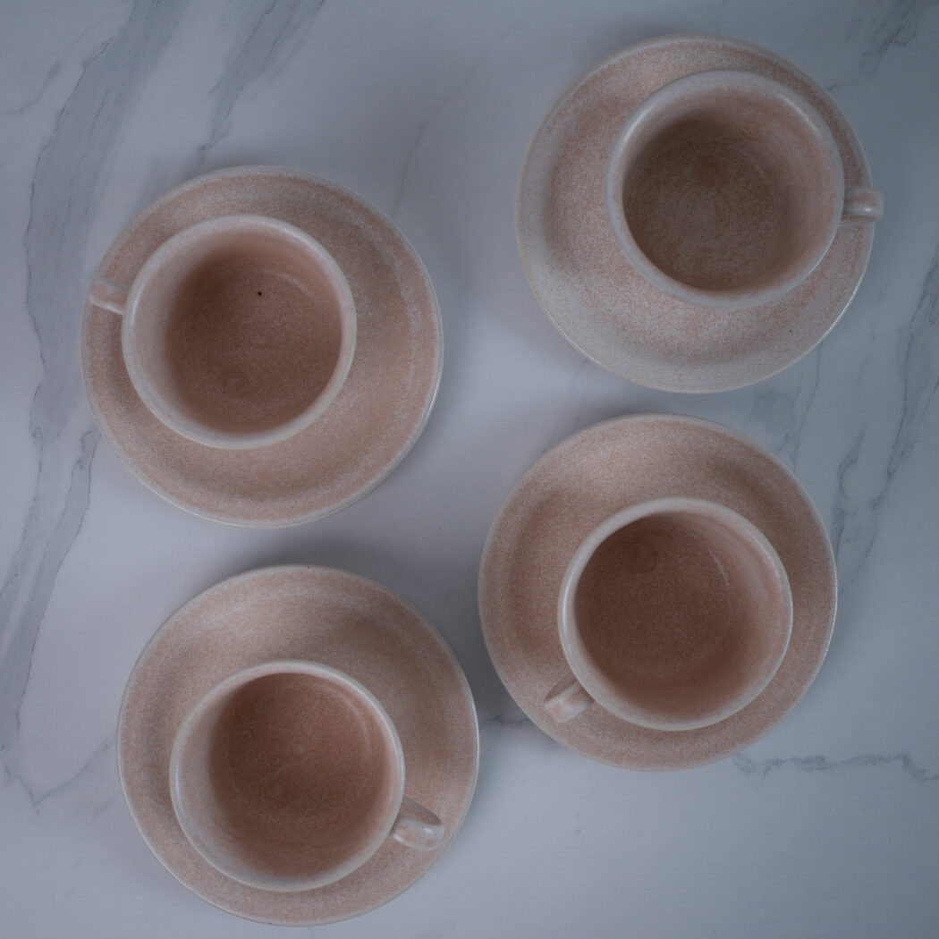 Lyserøde Keramik Kaffekopper, 4 stk. 3