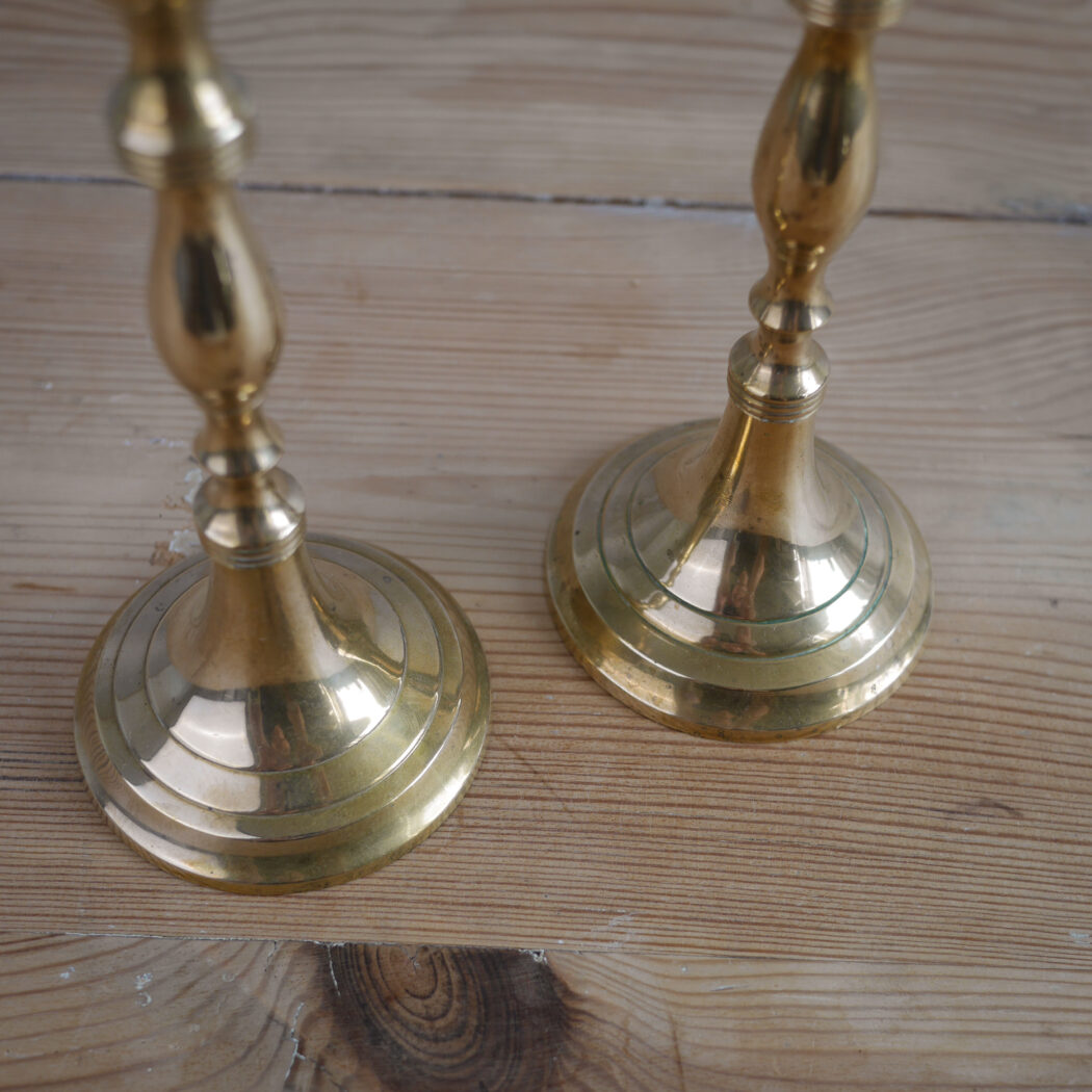 Elegante Høje Messing Lysestager, 2 stk. 2