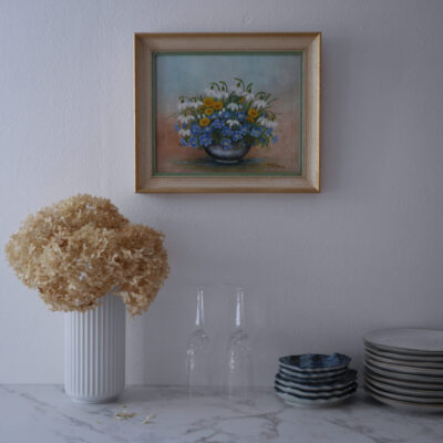 Lille Maleri med Blomster Motiv