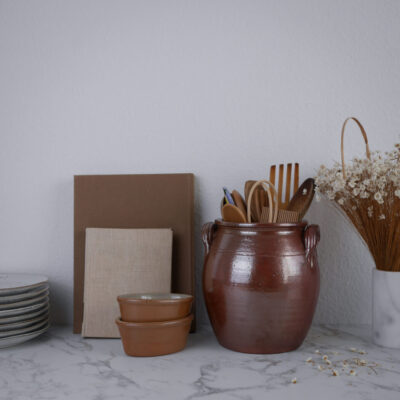 Stor Brun Krukke i Keramik 4L