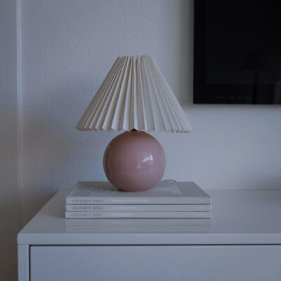 Lyserød Kuglelampe i Porcelæn