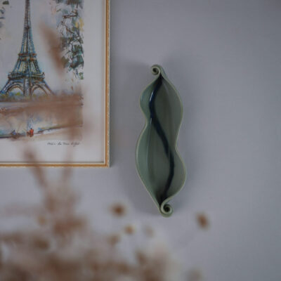 Grøn Håndlavet Keramik Vægdekoration