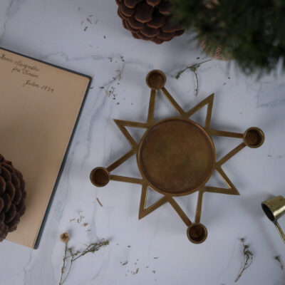 Messing Stjerne Advents Lysestage