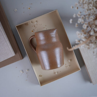 Fransk Keramikkande i Brun Glasur