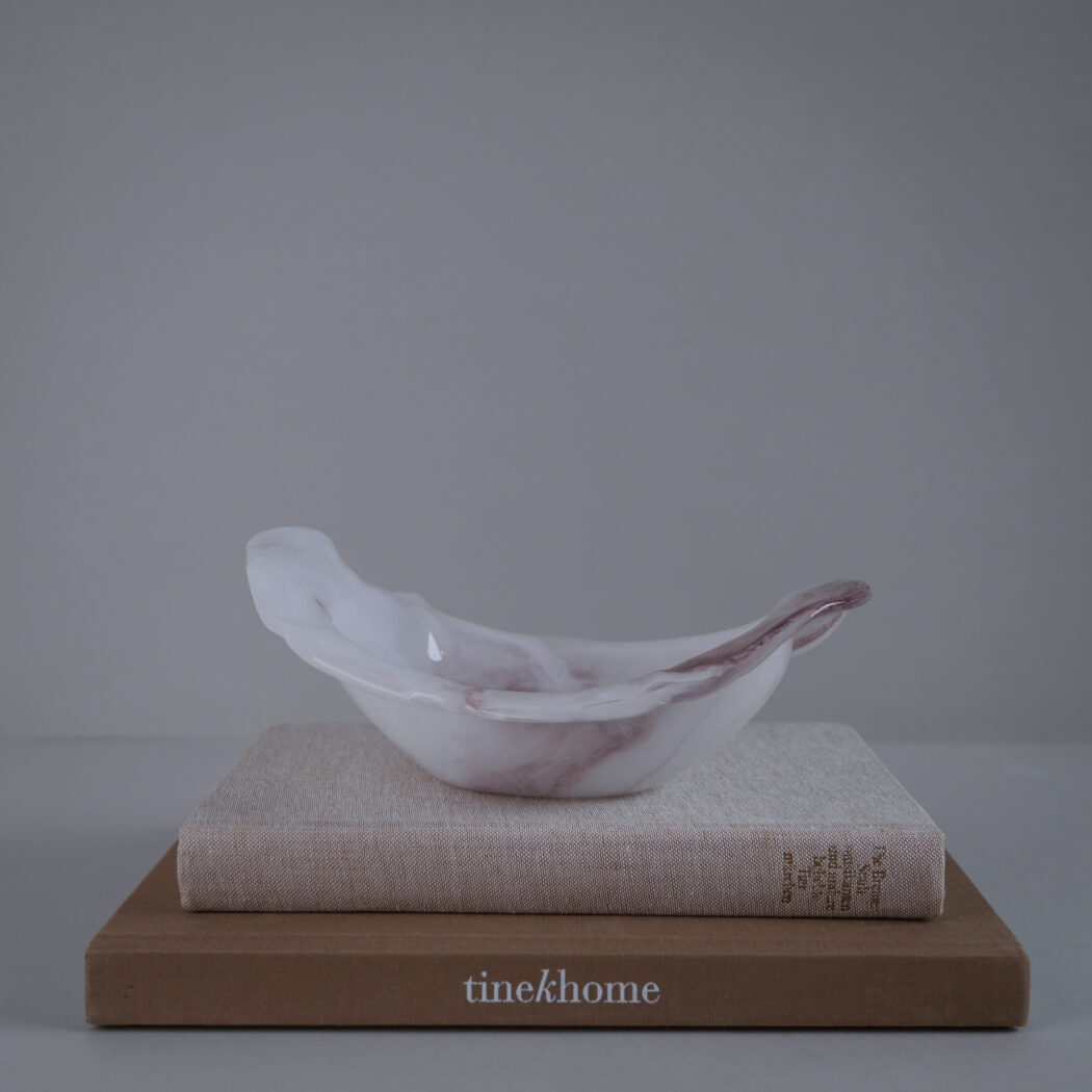 Stor Rosa Glasskål til Dekoration
