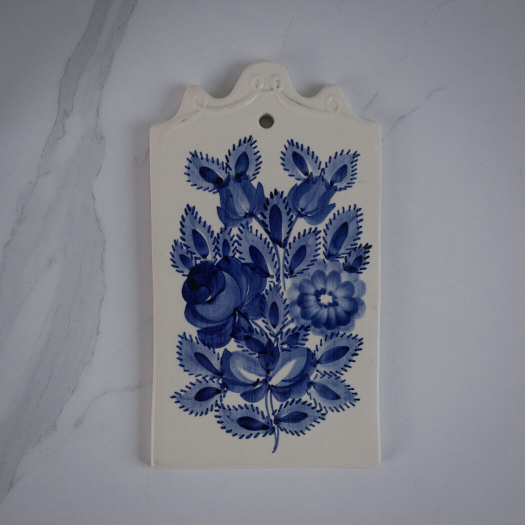 Smørbræt med Blå Blomster 1