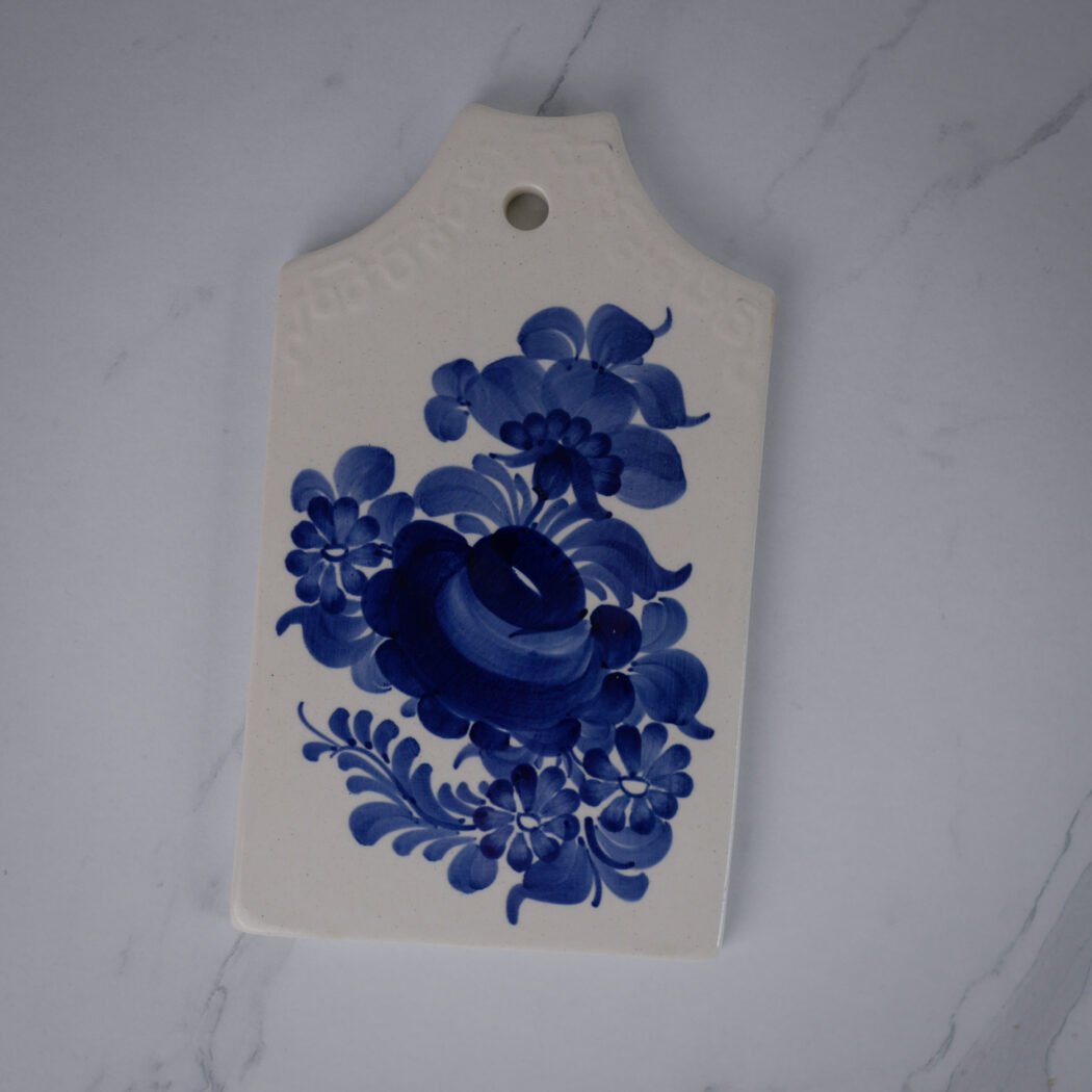 Blå Blomstret Smørbræt i Porcelæn 1