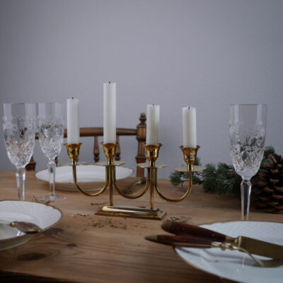 Messing Lysestage til 4 Lys