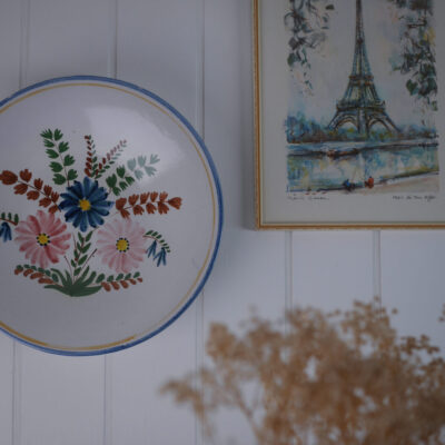 Stor Vægplatte med Blomster