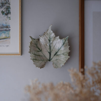 Grønt Keramikblad til Væggen