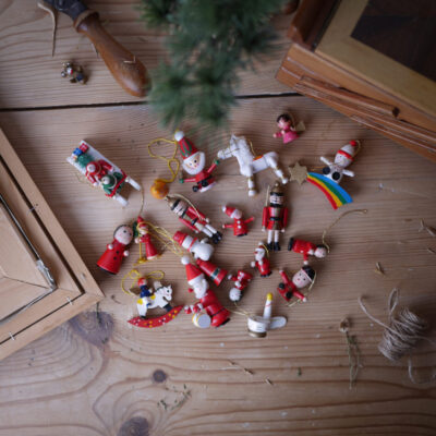 Retro Juletræspynt i Træ, 21 stk.
