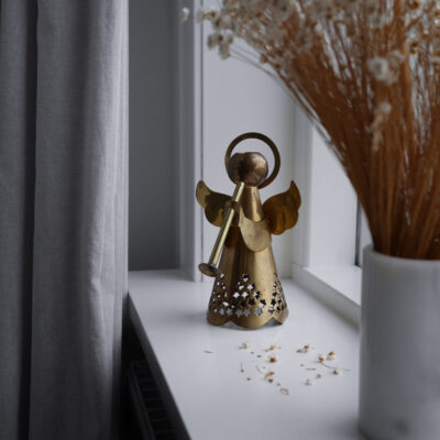 Stor Messing Juleengel til Lys