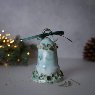 Håndlavet Grøn Keramik Klokke