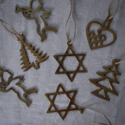 Messing Juletræspynt, 7 stk.