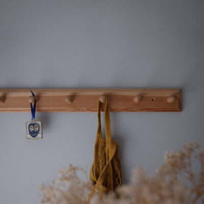 Lang Træ Knagerække, 8 Knager