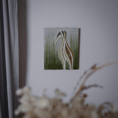 Grønt Relief med Fugl