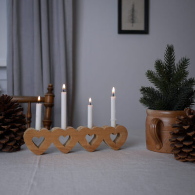 Hjerte Adventsstage til Kertelys