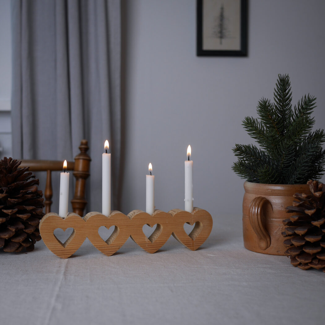 Hjerte Adventsstage til Kertelys