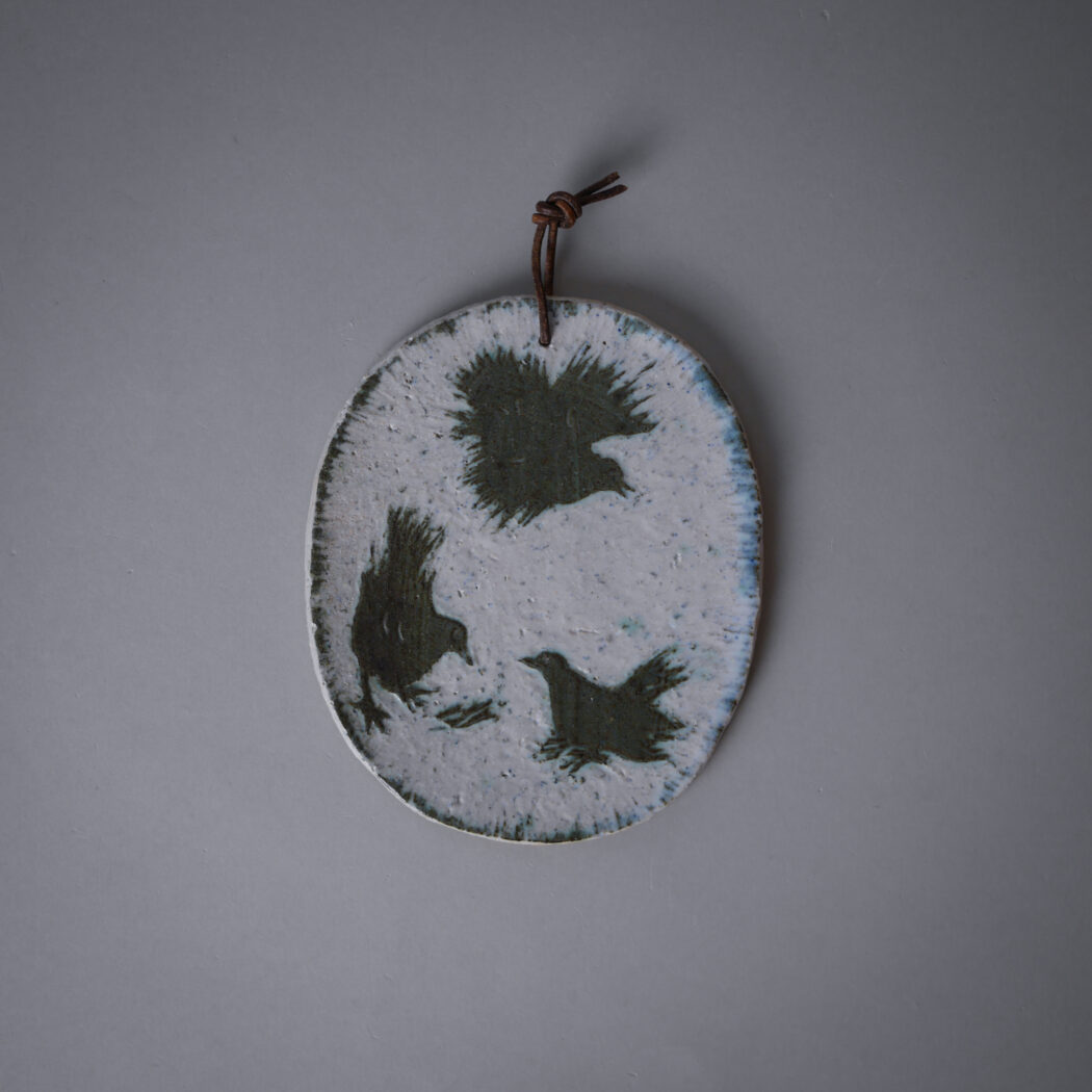 Lille Ovalt Relief med Fugle 1