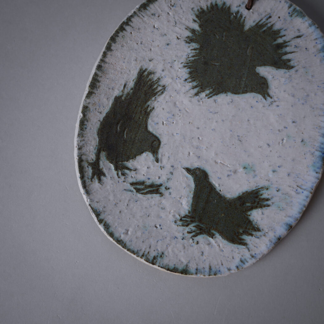 Lille Ovalt Relief med Fugle 3