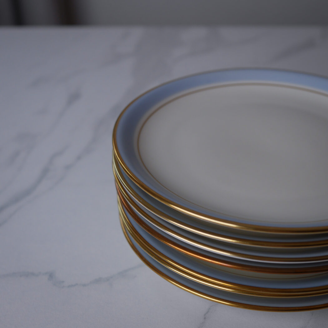 Desserttallerken med Lyseblå Kant 4