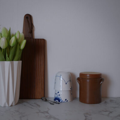 Fransk Krukke med Låg i Keramik