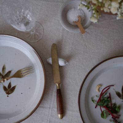 Grå Middagstallerkner med Nistre & Blade, 6 stk. 2