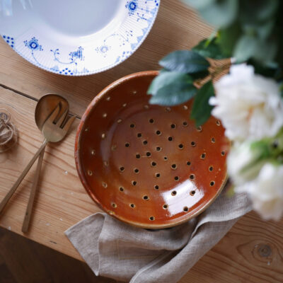 Ældre Brunt Keramik Dørslag