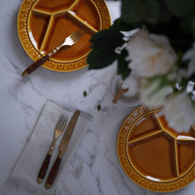 Gule Fondue Tallerkner, 6 stk.