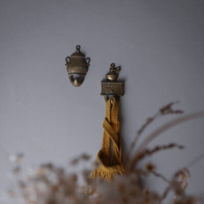 Patinerede Messing Køkkenknager, 2 stk.