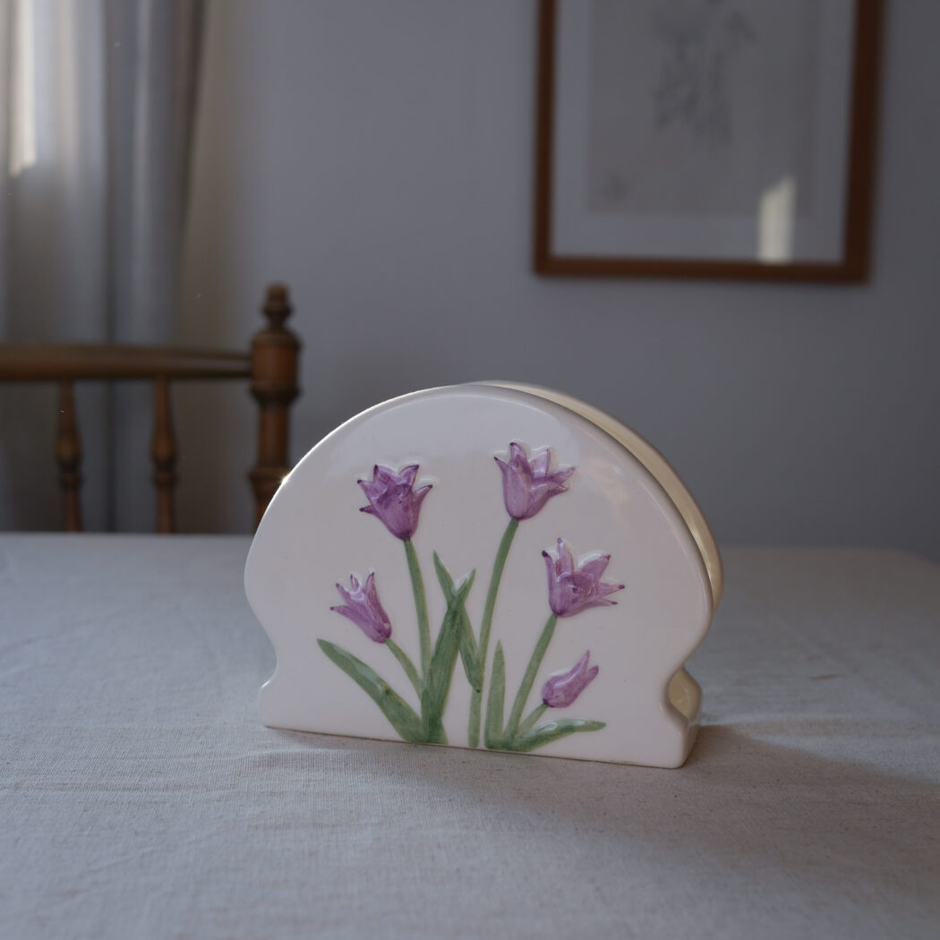 Servietholder med Lilla Blomster 1