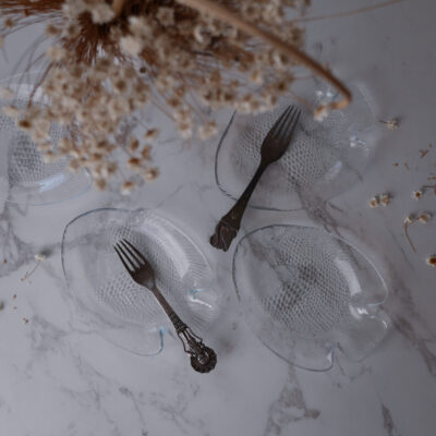 Små Glas Fiskefade, 4 stk.