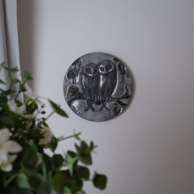 Stort Rundt Relief med Ugler