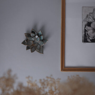 Grøn Keramik Blomst til Væggen