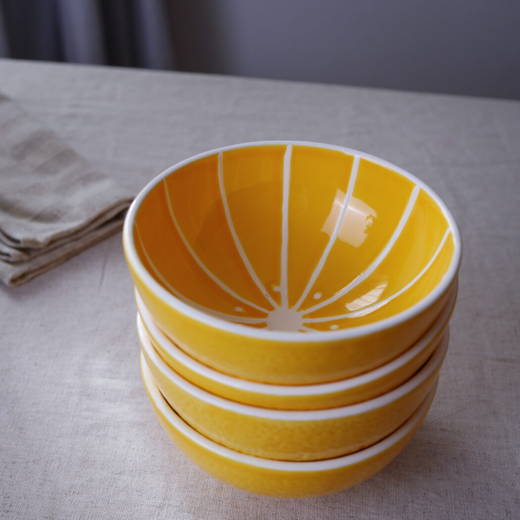 Gule Citron Skåle, 4 stk. 1