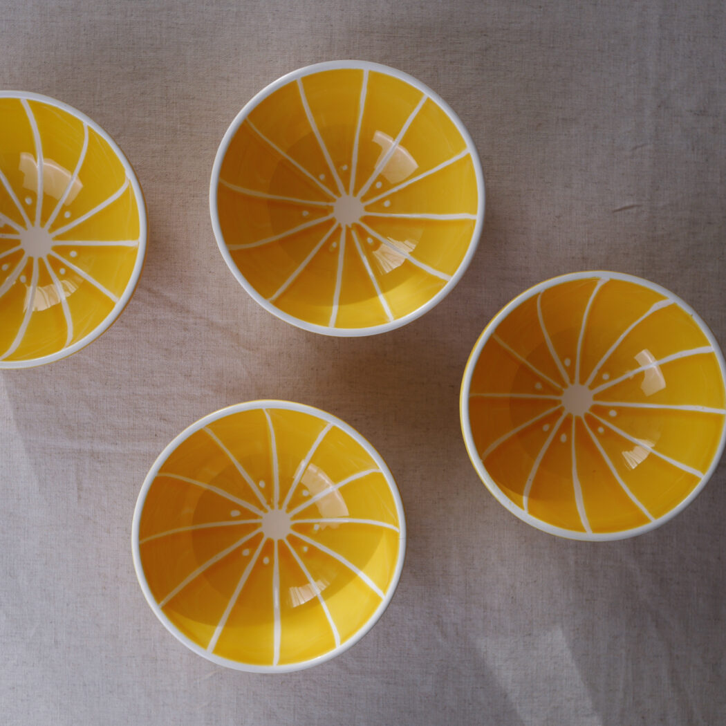 Gule Citron Skåle, 4 stk. 2