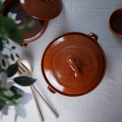 Stor Brun Terrin i Keramik