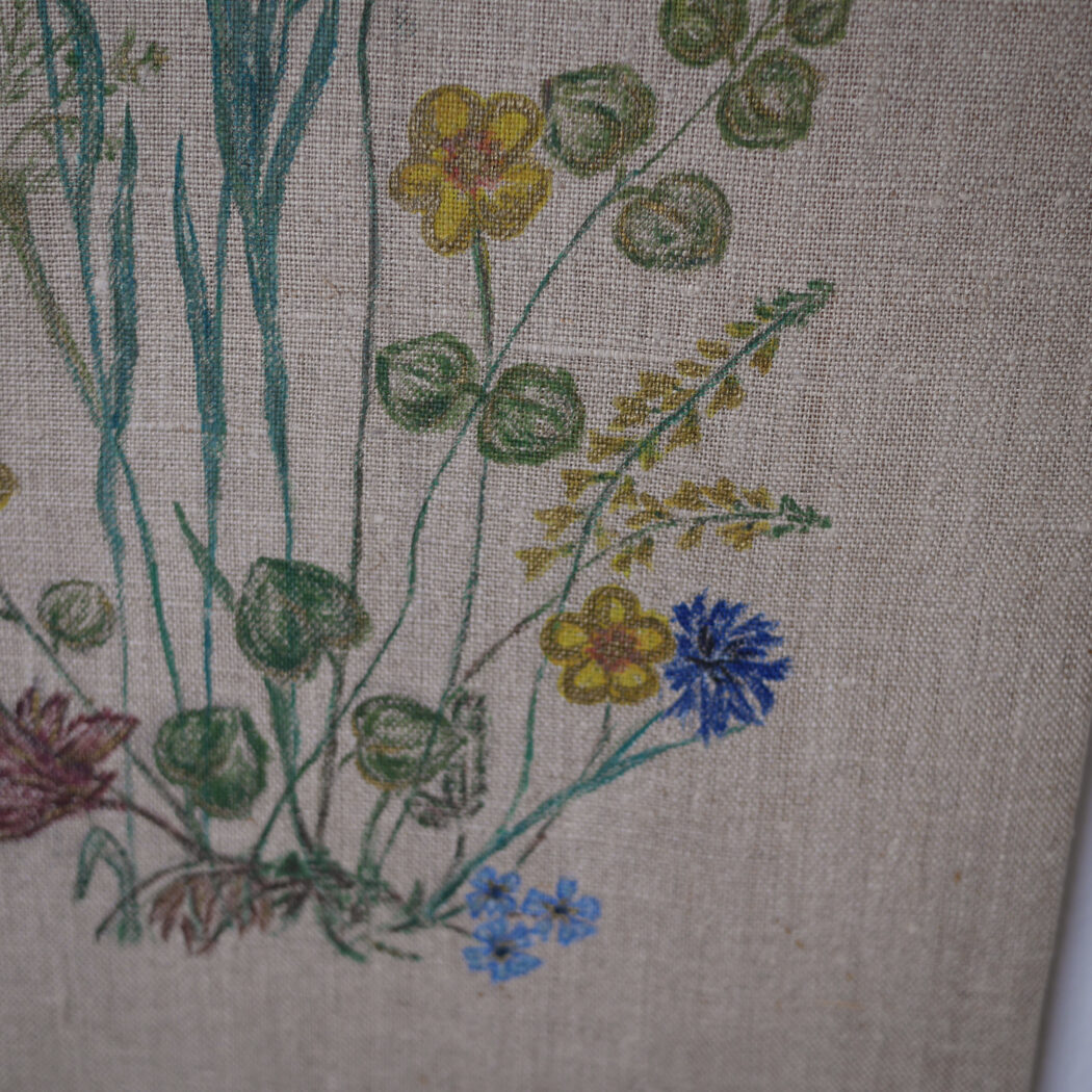 Lærredsbillede med Håndmalede Blomster 3