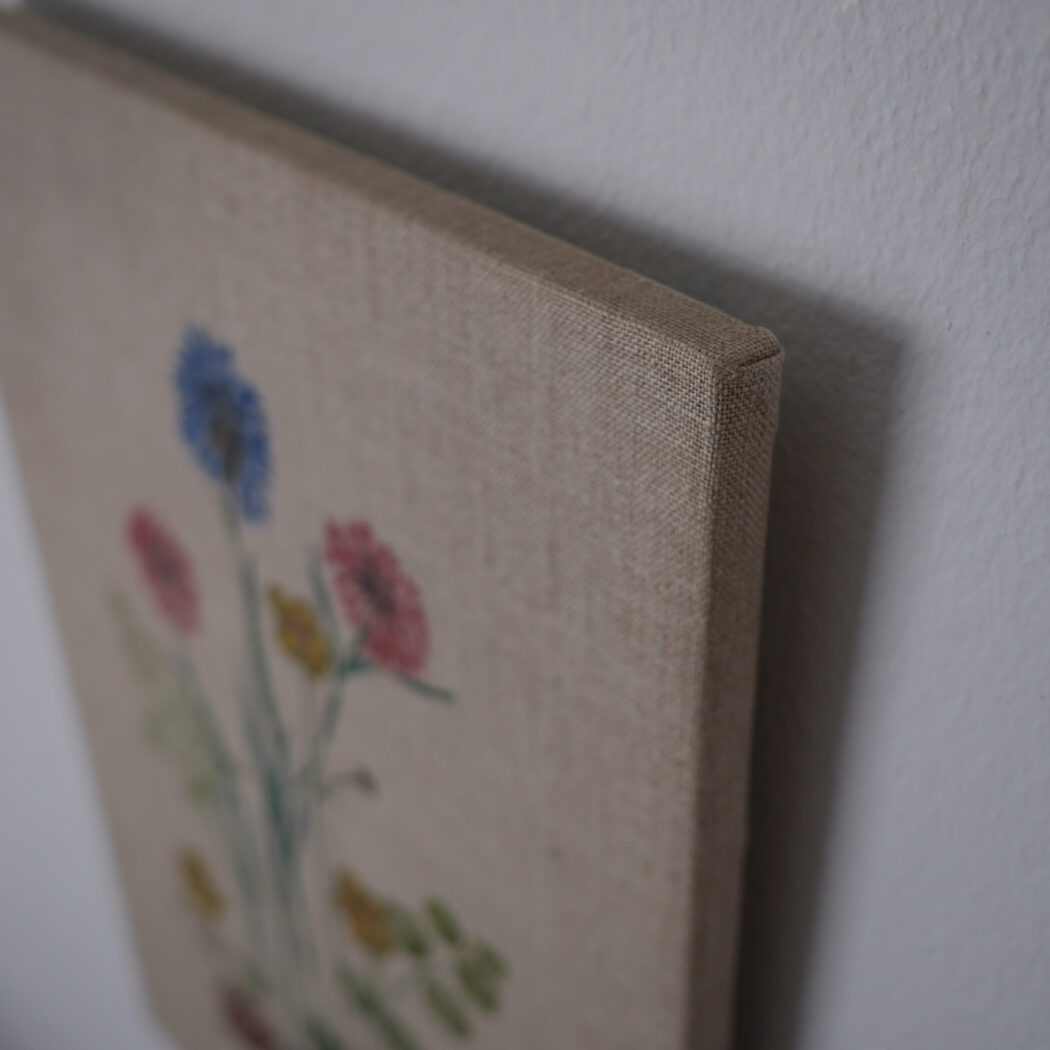 Lærredsbillede med Håndmalede Blomster 7
