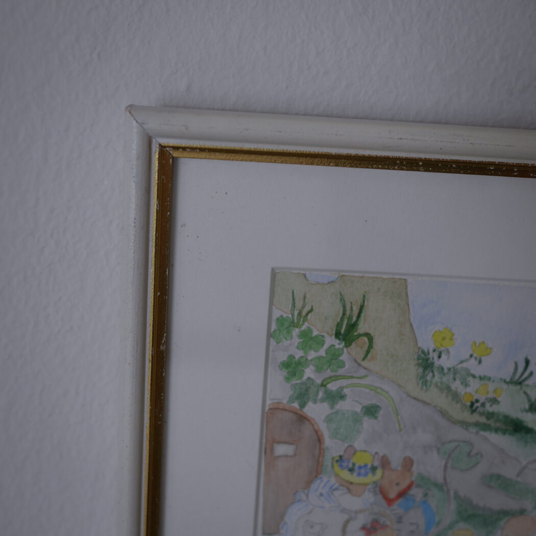Akvarelbillede af Mus til Børneværelset 6